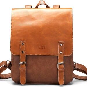 Women's Brown Faux Leather Laptop Bag